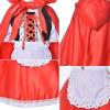 AIMAOMI Little Red Riding Hood Dress Christmas Cosplay Costumes For Girls With Cloak Headband Bag Com Festival Outfit (Red, 14-15 Years) view 3