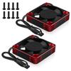 2PCS ESC Motor Cooling Fans for 1/8 and 1/10 Scale RC Cars, 35mm 21000RPM Aluminum RC Motor Cooling Fan for 3650 3660 540 550 Brushless Motor(Black Red) view 1