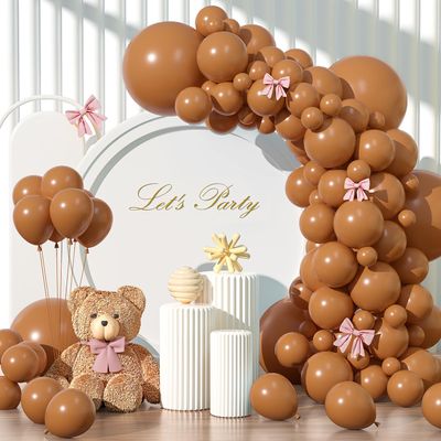 135pcs Brown Balloon Arch Kit Different Sizes of 18 12 10 5 Inch Dark Brown Balloons for Birthday Party Graduation Wedding Anniversary Baby Shower Decoration