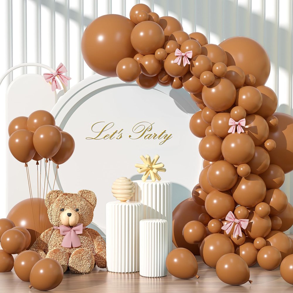135pcs Brown Balloon Arch Kit Different Sizes of 18 12 10 5 Inch Dark Brown Balloons for Birthday Party Graduation Wedding Anniversary Baby Shower Decoration