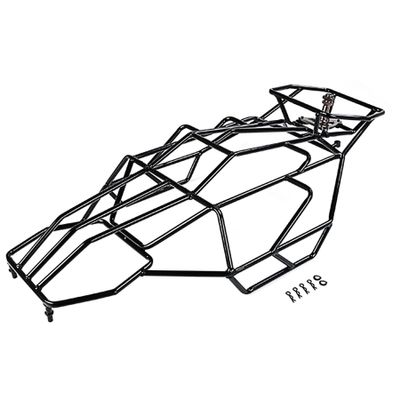 FLMLF RC Car Shell Metal Black Roll Cage Kit with Spare Tire Carrier for 1/5 Losey 5ive-t Rofun Rovan Racing Truck Parts