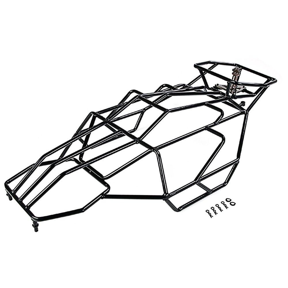 FLMLF RC Car Shell Metal Black Roll Cage Kit with Spare Tire Carrier for 1/5 Losey 5ive-t Rofun Rovan Racing Truck Parts