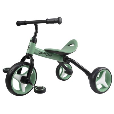 YGJT 4 in 1 Tricycle for Toddlers Age 2-5, Folding Toddler Bike Kids Trike Tricycles with Adjustable Seat and Removable Pedal, Baby Balance Bike Ride-on Toys Gift for Baby Boys Girls Birthday(Green)