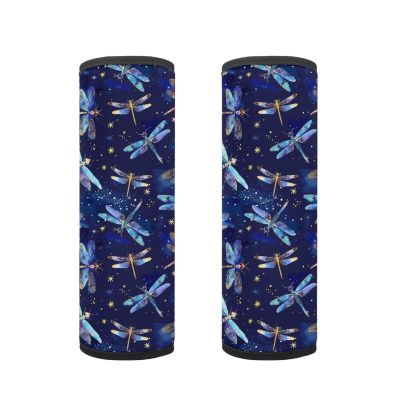 Biyejit Dragonfly Print Car Seat Belt Pillow for Kids Boys Girls, 2Pcs Car Seat Belt Cover Pad Head and Neck Support Backpack School Bag Shoulder Pads