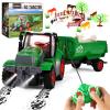 FIIOEOY Remote Control Tractor Toys, RC Tractor Set with Trailer/Farm Animals/Fences/Light, Farm Vehicle Toys for 3-7 Year Old Boys Kids Toddlers Birthday Gifts view 1