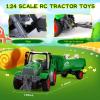 FIIOEOY Remote Control Tractor Toys, RC Tractor Set with Trailer/Farm Animals/Fences/Light, Farm Vehicle Toys for 3-7 Year Old Boys Kids Toddlers Birthday Gifts view 4