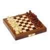 ARUX Handicrafts Travel Size/Pocket Size Wooden Foldable Chess Board with 32 Non Magnetic Piece for Home and Travel Mind Game Inbuilt Storage Compatment for Chessmen(Brown) (6 * 6 Inch) view 1