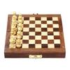 ARUX Handicrafts Travel Size/Pocket Size Wooden Foldable Chess Board with 32 Non Magnetic Piece for Home and Travel Mind Game Inbuilt Storage Compatment for Chessmen(Brown) (6 * 6 Inch) view 2