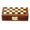 ARUX Handicrafts Travel Size/Pocket Size Wooden Foldable Chess Board with 32 Non Magnetic Piece for Home and Travel Mind Game Inbuilt Storage Compatment for Chessmen(Brown) (6 * 6 Inch) view 3