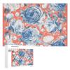 1000 PCS Jigsaw Puzzle for Adults Personalized Picture Puzzle White and Blue Roses Customized Wooden Puzzle for Family, Birthday, Wedding, Game Nights Gifts, 20.4"x15" view 1