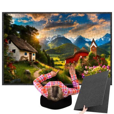 Blosssound 55"x 37" for 3000 Piece Foldable Puzzle Board Mat Large Portable Felt Jigsaw Puzzle Mat Pad Non Slip Storage Board
