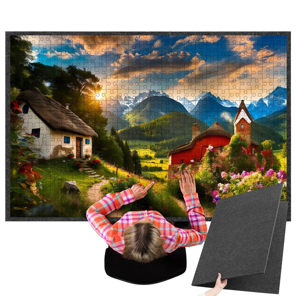 Blosssound 55"x 37" for 3000 Piece Foldable Puzzle Board Mat Large Portable Felt Jigsaw Puzzle Mat Pad Non Slip Storage Board