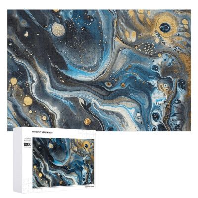 1000 PCS Jigsaw Puzzle for Adults Personalized Picture Puzzle Rotating Blue Pattern Customized Wooden Puzzle for Family, Birthday, Wedding, Game Nights Gifts, 20.4"x15"