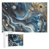 1000 PCS Jigsaw Puzzle for Adults Personalized Picture Puzzle Rotating Blue Pattern Customized Wooden Puzzle for Family, Birthday, Wedding, Game Nights Gifts, 20.4"x15" view 1