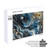 1000 PCS Jigsaw Puzzle for Adults Personalized Picture Puzzle Rotating Blue Pattern Customized Wooden Puzzle for Family, Birthday, Wedding, Game Nights Gifts, 20.4"x15" view 4