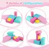 Costzon Toddler Climbing, 6 Pieces Climb and Crawl Playset with PU Cover for Baby Crawling, Climbing & Walking, Indoor Foam Climbing Blocks for Toddlers (Pink) view 3
