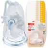 BityBean - NUK Nipple Replacement Spouts, Clear Silicone, Pack of 10 with Dishwasher Safe Mesh Bag - Fits NUK Bottle (10) view 1