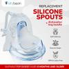 BityBean - NUK Nipple Replacement Spouts, Clear Silicone, Pack of 10 with Dishwasher Safe Mesh Bag - Fits NUK Bottle (10) view 2