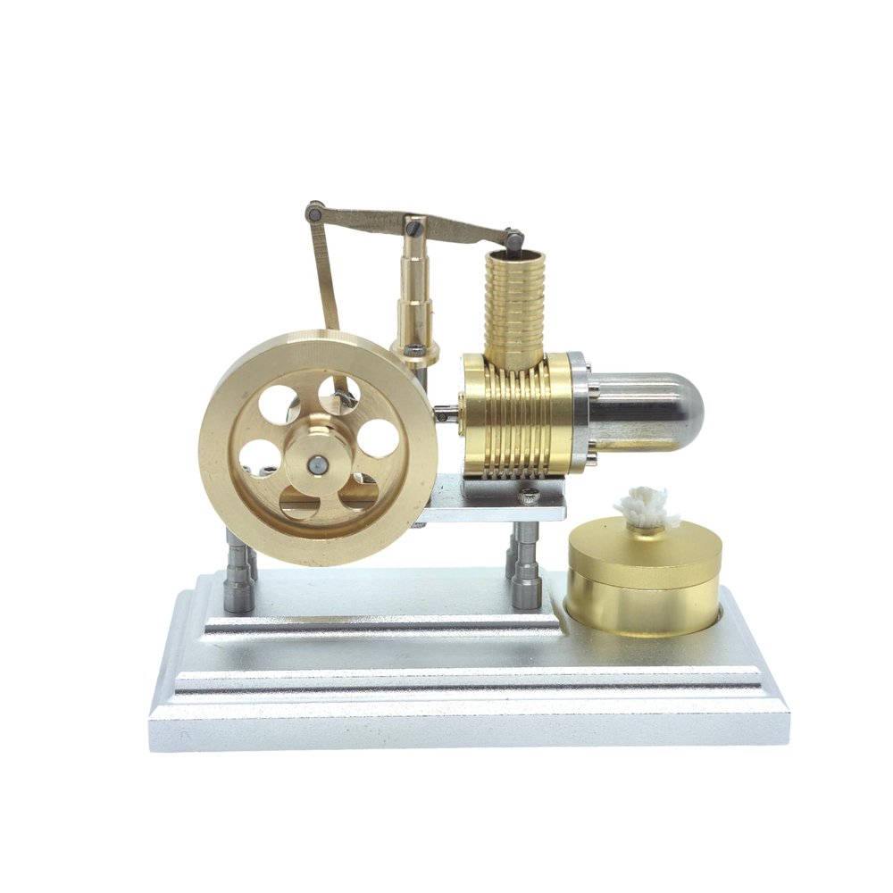 Hot Air Stirling Engine Motor Education Model Toy Electricity Power Generator LED Lights Kit Class Teaching Stirling Engine Kit for Adults Desktop Educational Toy Gift for Engineers -J00X (J06H)