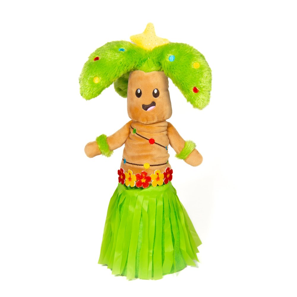 Cuddle Barn - Deck The Palms | Hawaiian Christmas Tree Toy | Palm Performs Hula and Lights Up to Popular Hawaii Themed Xmas Song Mele Kalikimaka, Great White Elephant Gift for Adults - 15 inches
