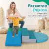 TODIBY 6-Piece Soft PU Leather Toddlers Climbing Toys, Indoor Climb and Crawl Activity Play Set, Foam Play Gym Climbing Structures for Toddlers 3, Baby Foam Blocks for Toddler view 2
