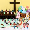 Bememo 25 Pcs Mini Jesus Figurines Bulk Original Design Rubber Mini Jesus Figures to Hide and Seek Religious Gifts Sunday School Baptism Easter Egg Filling(Vibrant Color) view 3