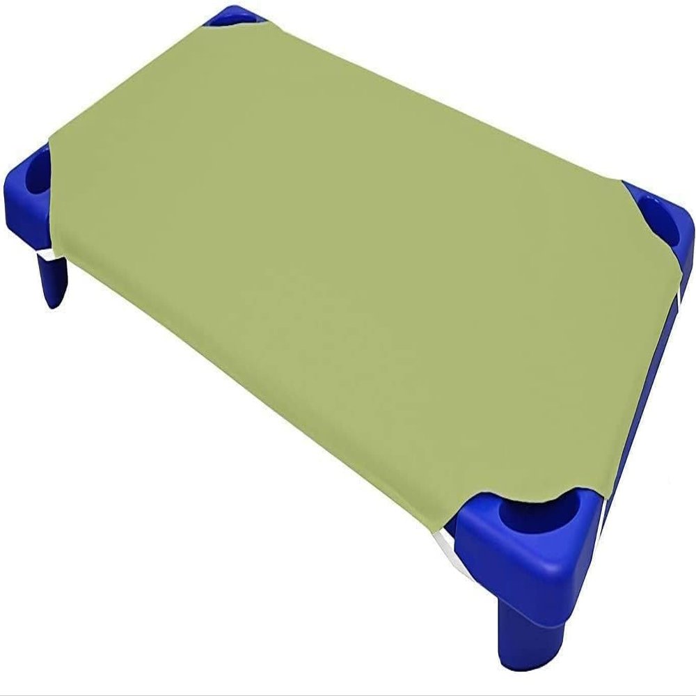 12 Pieces Toddlers Cot Sheets for Daycare Preschool Standard Size 24 x 48 Inch Soft Breathable Nap Sheet Polyester Cotton Sage Cot Sheet for Boys Girls Naptime Sleeping for Cots Mat