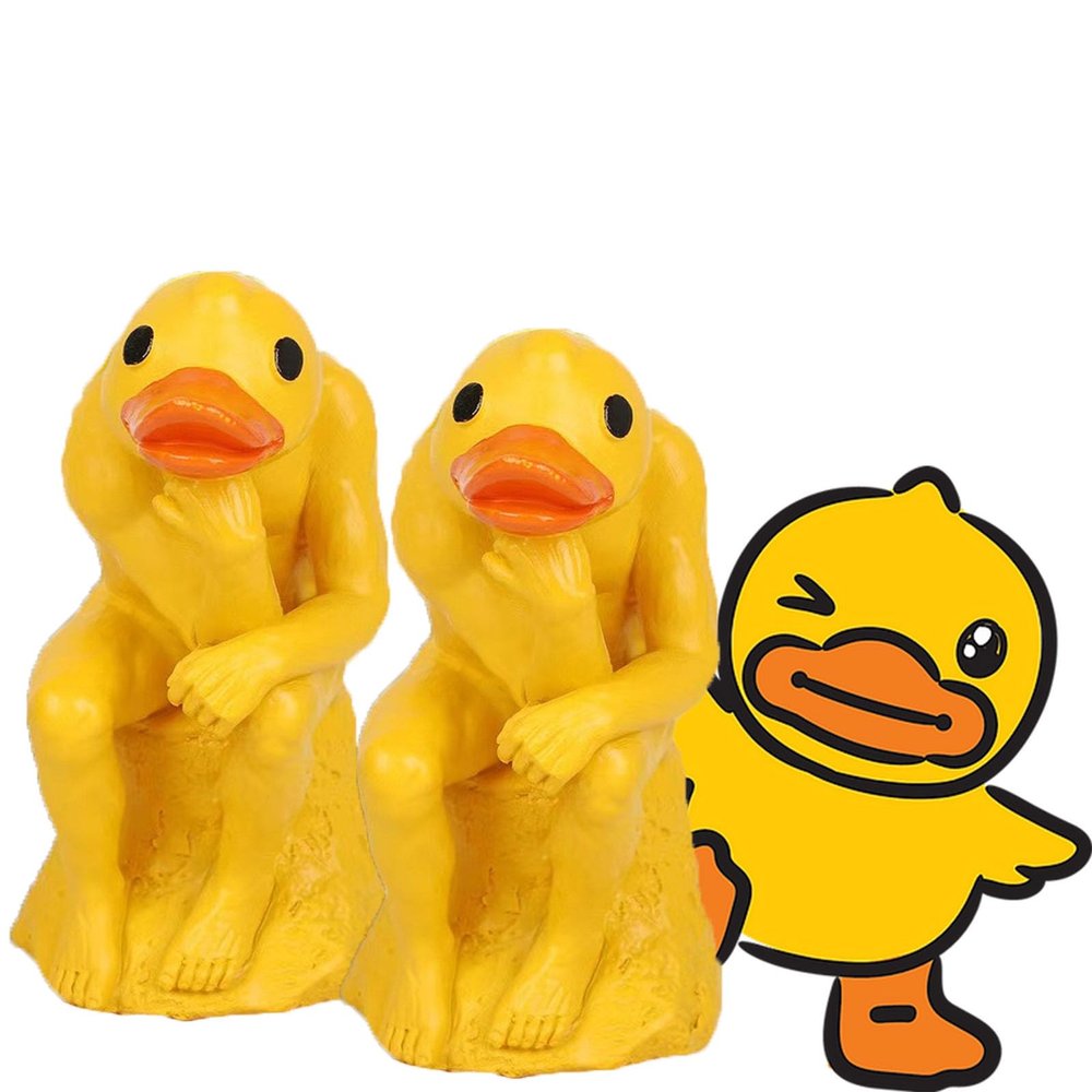 AJIEDSBHI New Funny Thinker Middle Finger Duck,Quirky Quackery: New Funny Thinker Middle Finger Duck Mini Ornament - Tiny Desktop Decor for Home Office, Perfect Prank Gift! (2Pcs)