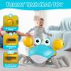 Crawling Crab Baby Toys with Music&Speed Control, Tummy Time Toys for 4 5 6 7 8 9 10 11 Boy Girl Valentines Gifts, Dancing Walking Crawly Crab for Baby Toddler Infant 6-12-18 Months Kid 1-3 view 3