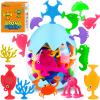 18PCS Suction Bath Toys for Toddler Kids, Mold Free Silicone Ocean Animals Suction Cup Bathtub Toys, No Hole Sensory Window Fidget Toys, Fun Creative Gift for Boys Girls with Eggshell view 1