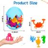 18PCS Suction Bath Toys for Toddler Kids, Mold Free Silicone Ocean Animals Suction Cup Bathtub Toys, No Hole Sensory Window Fidget Toys, Fun Creative Gift for Boys Girls with Eggshell view 2
