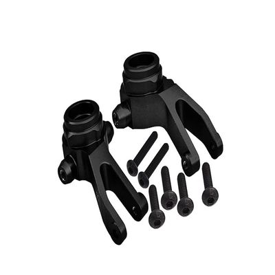 Aluminum 7075 Alloy Front Steering Block Knuckle Arms for Arrma 1:10 Granite/Big Rock/SENTON/VORTEKS / 1:8 Typhon Aluminum Upgrade Parts - Black