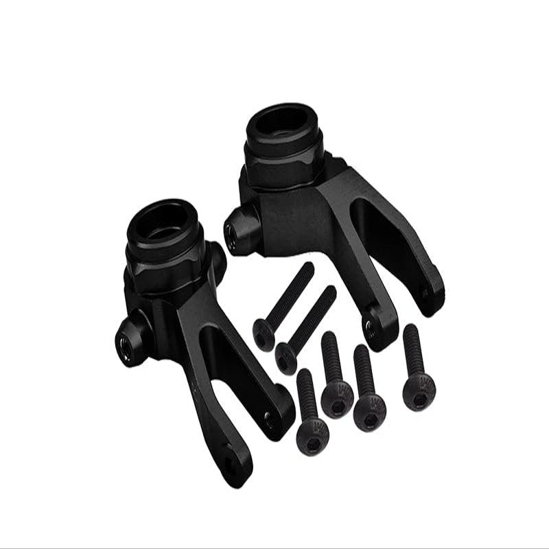 Aluminum 7075 Alloy Front Steering Block Knuckle Arms for Arrma 1:10 Granite/Big Rock/SENTON/VORTEKS / 1:8 Typhon Aluminum Upgrade Parts - Black