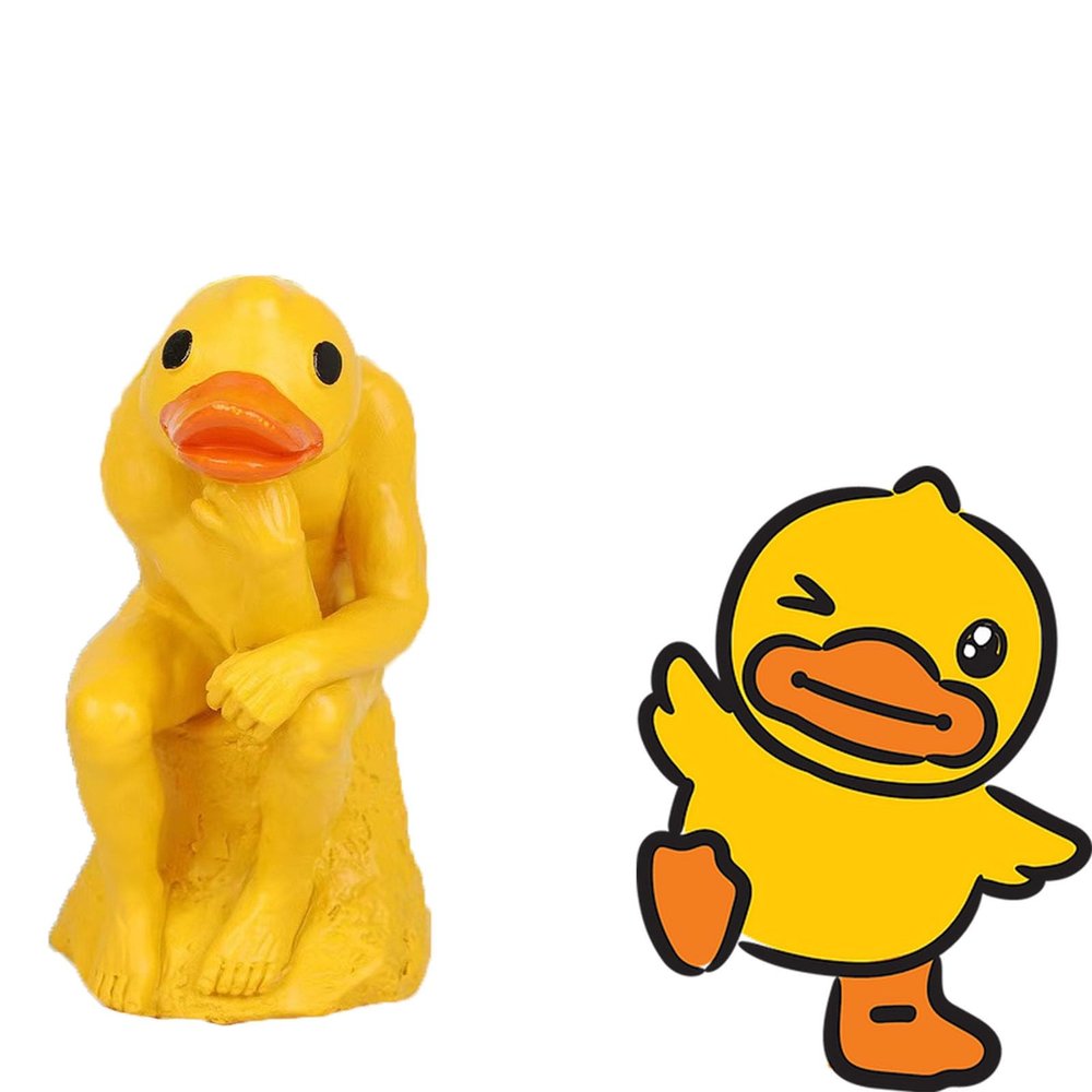 AJIEDSBHI New Funny Thinker Middle Finger Duck,Quirky Quackery: New Funny Thinker Middle Finger Duck Mini Ornament - Tiny Desktop Decor for Home Office, Perfect Prank Gift! (1Pc)