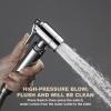 DAHSLNWKN HandheldSprayer Brass Chrome Baby Cloth Diaper Sprayer Portable Hand Held ToiletSprayer Head, for Feminine Wash, Pet Washing, Easy to Install,D(D) view 2