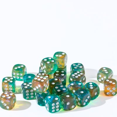 25 Count Pack of 12mm D6 Dice - Matching Collection of 6 Sided Dice with Pips (Vast Oceans)