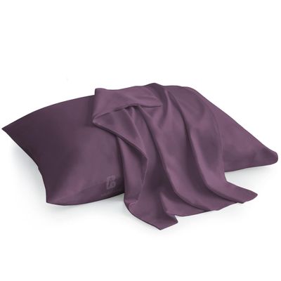 Atiksh Beddings Pack of 2 Toddler Travel Pillow Cases 100% Soft Egyptian Cotton, 600 Thread Count with Zipper Closure for Small Travel Pillowcase 12x16 inch, Plum