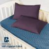 Atiksh Beddings Pack of 2 Toddler Travel Pillow Cases 100% Soft Egyptian Cotton, 600 Thread Count with Zipper Closure for Small Travel Pillowcase 12x16 inch, Plum view 2
