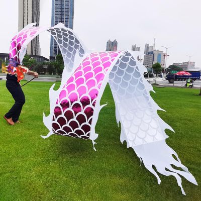 CMYUN Dragon Poi Outdoor Dance Dragon Ribbon Set, 6/8/10m Long 3D Dragon Poi Art Streamer, Portable Flag Twirler for Adults Seniors, Park Fitness Streamer(Purple,Length - 8m/26ft)