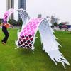 CMYUN Dragon Poi Outdoor Dance Dragon Ribbon Set, 6/8/10m Long 3D Dragon Poi Art Streamer, Portable Flag Twirler for Adults Seniors, Park Fitness Streamer(Purple,Length - 8m/26ft) view 1