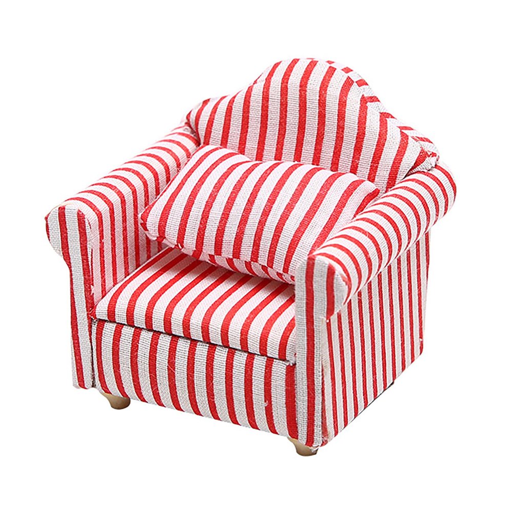 1:12 Scale Miniature Sofa Dollhouse Sofa Couch Ornament Armchair Mini Furniture Miniature Couch for Crafts Dollhouse Armchair Decor