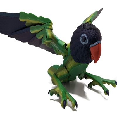 3D Printed Lovebird - Articulated Fidget Figurine (Black Cheeked Lovebird, Small)