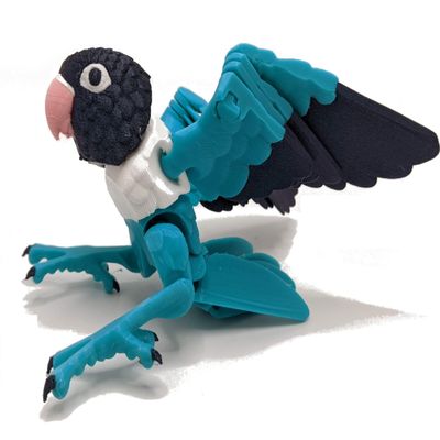 3D Printed Lovebird - Articulated Fidget Figurine (Blue Masked Lovebird, Large)