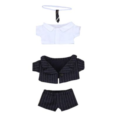 niannyyhouse 10cm 20cm Plush Doll Clothes Coat Shirt Tie Pants Suit Stuffed Toy Dressup Gift (Black 10cm)