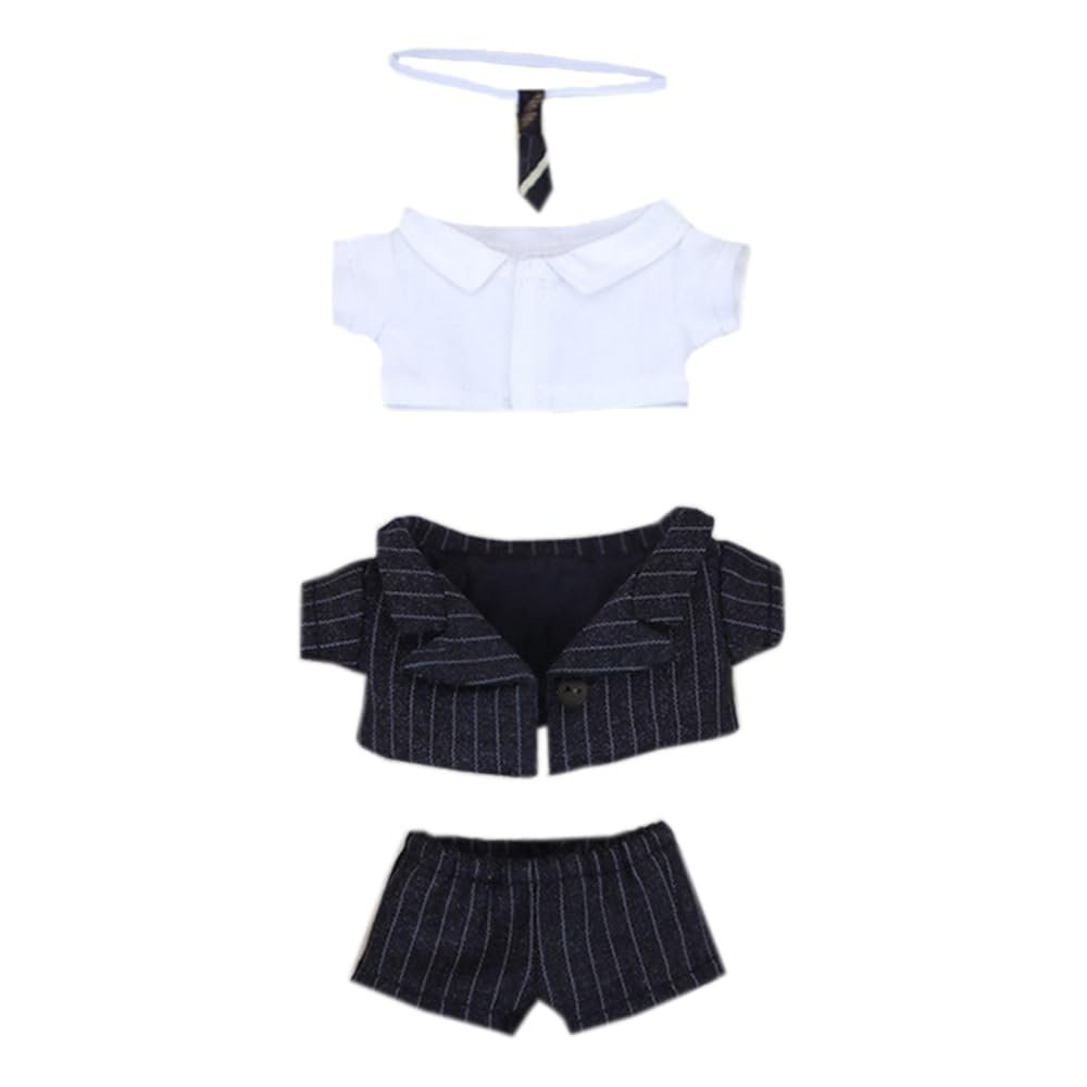 niannyyhouse 10cm 20cm Plush Doll Clothes Coat Shirt Tie Pants Suit Stuffed Toy Dressup Gift (Black 10cm)