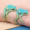 - Ear Cuff Earrings, Resin Open Rings, Tree Frog Ear Cuffs Made of Resin - Adjustable, Fun, Cute Animal Finger Ring for Kids, Girls, Siehe Beschreibung, Metal, see description view 3