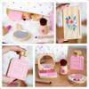 UMU Wooden Pretend Makeup Kit for Toddlers  Realistic Toy Beauty Set for Girls with Lipstick, Mirror, Perfume, Powder & Cosmetic Bag  Play Makeup for Kids Ages 3 4 5 6 view 4