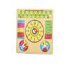 ZIF Wooden All in One Multifunctional Learning Teaching Clock Board | Clock, Calendar, Days, Months, Weather, Seasons | Learning Board for Kids with Pins, To97689y view 1