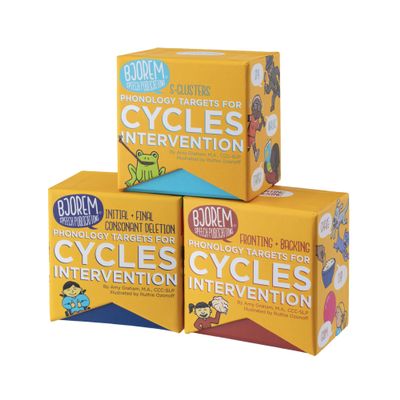 Bjorem Speech Cycles Phonology Bundle #1 Targets Initial and Final Consonants, S Clusters, and Fronting and Backing for Highly Unintelligible Speech for Children in Speech Therapy