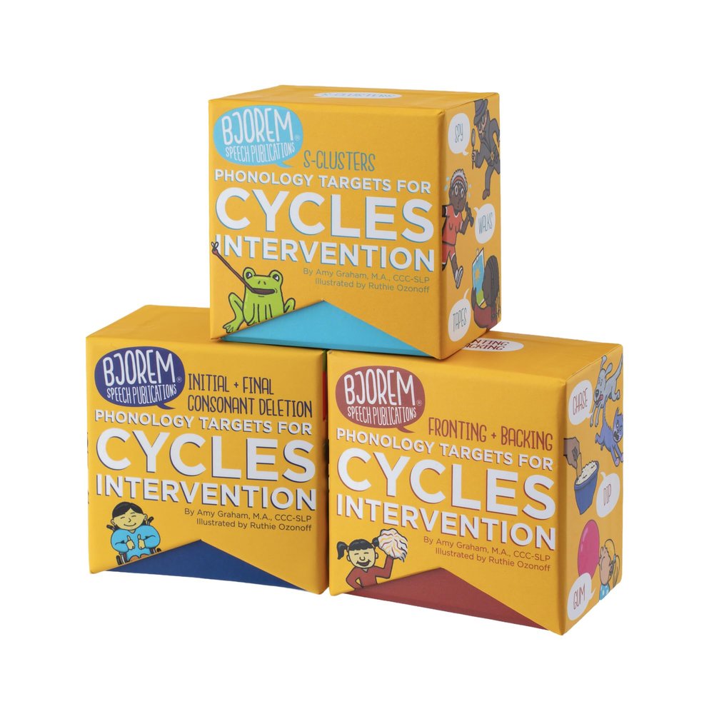 Bjorem Speech Cycles Phonology Bundle #1  Targets Initial and Final Consonants, S Clusters, and Fronting and Backing for Highly Unintelligible Speech for Children in Speech Therapy